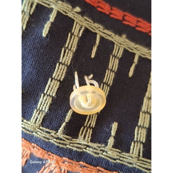 Silk Embroidered Women's Blazer With Vibrant Patterns & Button Detailing Size PM - Picture 10 of 11